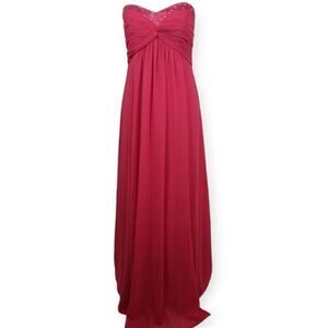 DAVID'S BRIDAL PINK STRAPLESS GOWN SZ.10 GOOD USED CONDITION